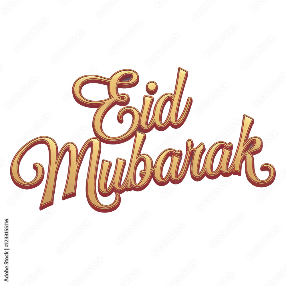 Fototapeta premium Celebration of Eid Mubarak with decorative text showcasing warmth and joy during the festive season