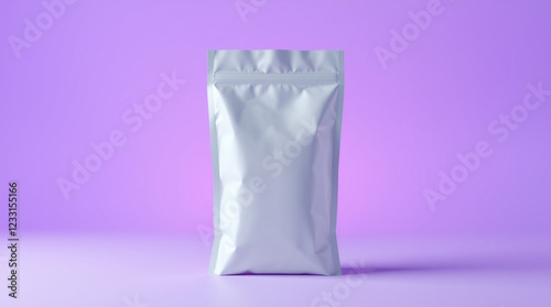 Blank white stand-up pouch packaging mockup