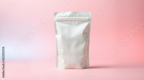 Blank white stand-up pouch packaging mockup