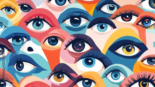 Comprehensive Color Blindness Vision Testing Chart for Medical Professionals and Optometrists in Flat Vector Illustration