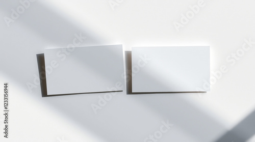 Minimalist business cards on geometric background