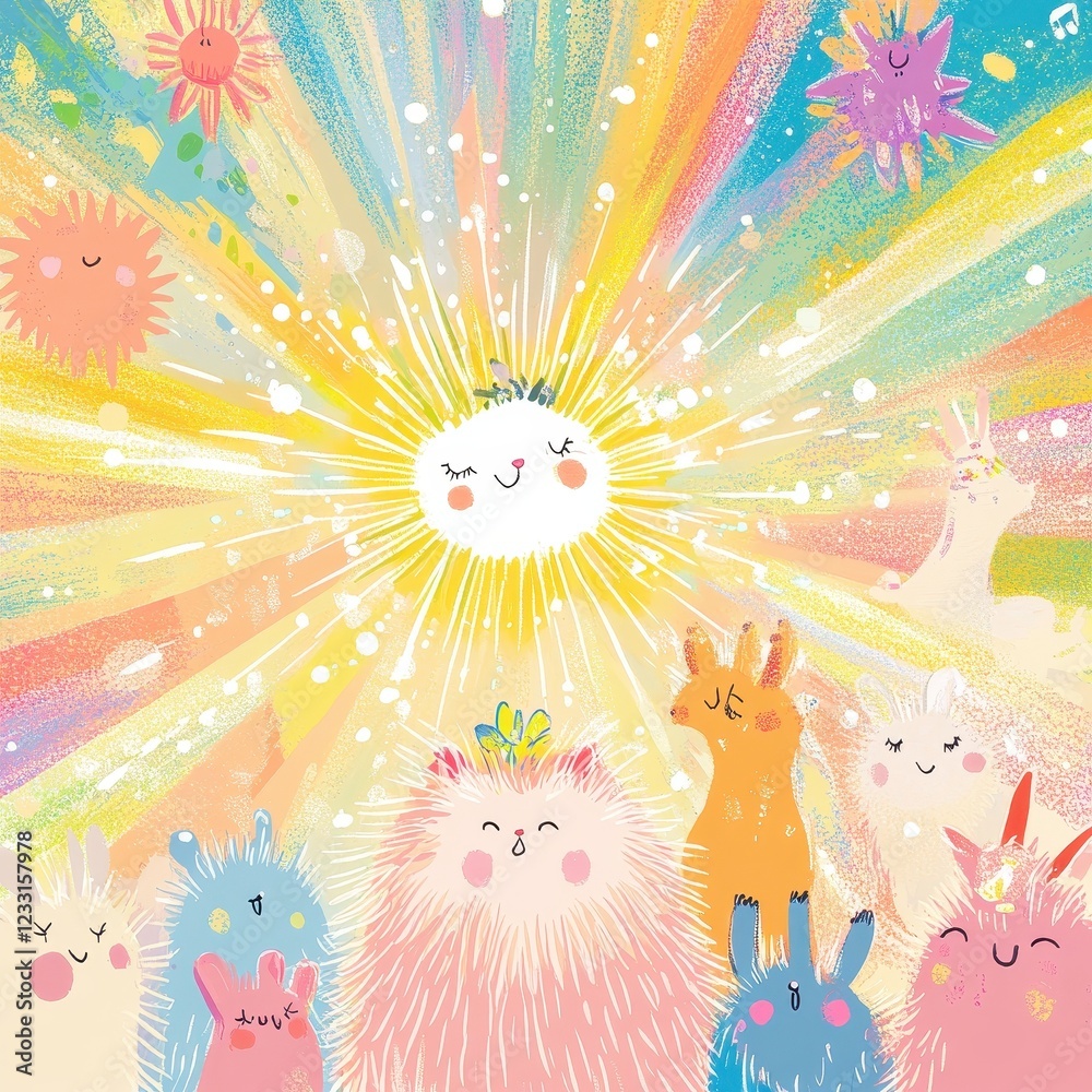 Happy Creatures Bask in Radiant Sunshine Rays Happy Creatures Bask in Radiant Sunshine Rays