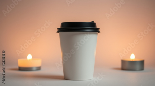 Minimalist takeaway coffee cup mockup