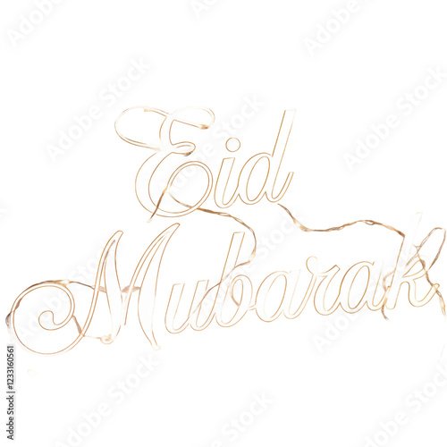 Eid Mubarak decoration lights illuminating a warm celebration for the holiday in a cozy home setting during night time