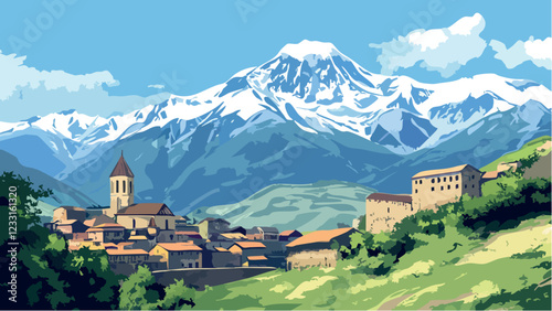 Majestic Peaks of The Caucasus.eps