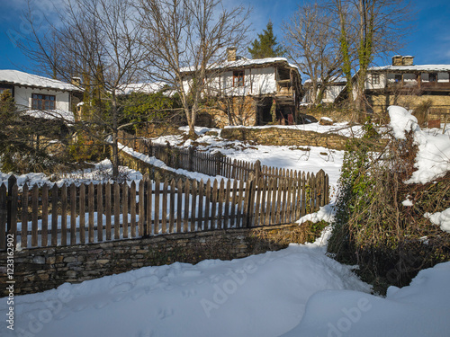 Winter view of village of Bozhentsi, Bulgaria