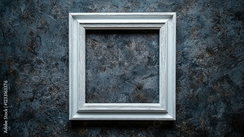 White frame on dark textured background  blank space for design