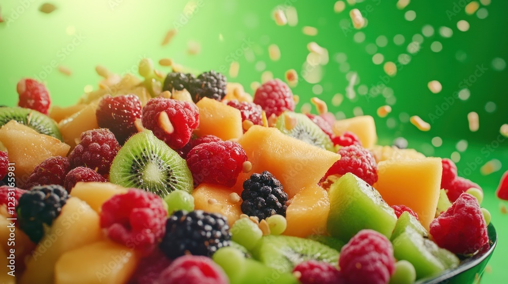Vibrant Summer Fruit Salad with Sprinkling Seeds Vibrant Summer Fruit Salad with Sprinkling Seeds