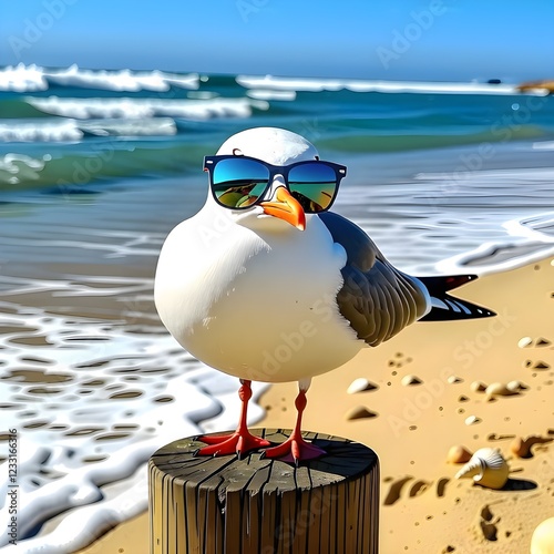 a sunglasses seagull