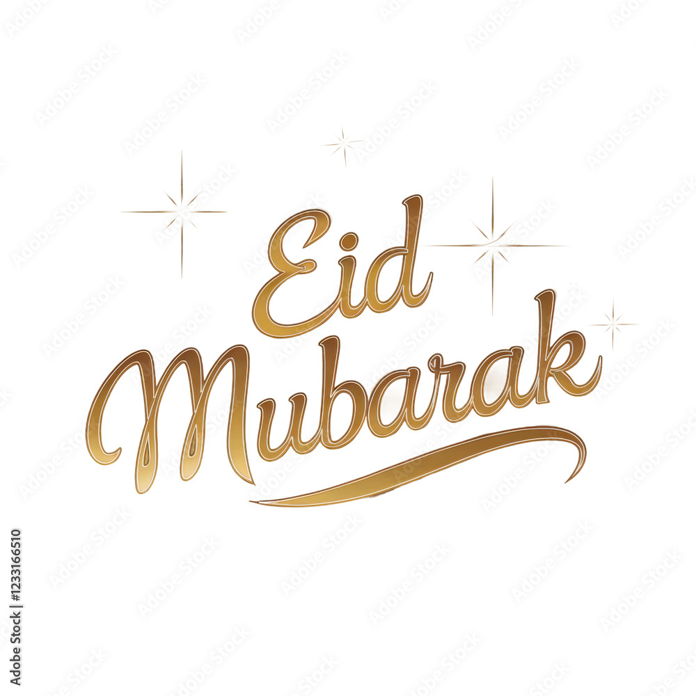 Fototapeta premium Celebration of Eid Mubarak with elegant gold lettering on a bright background
