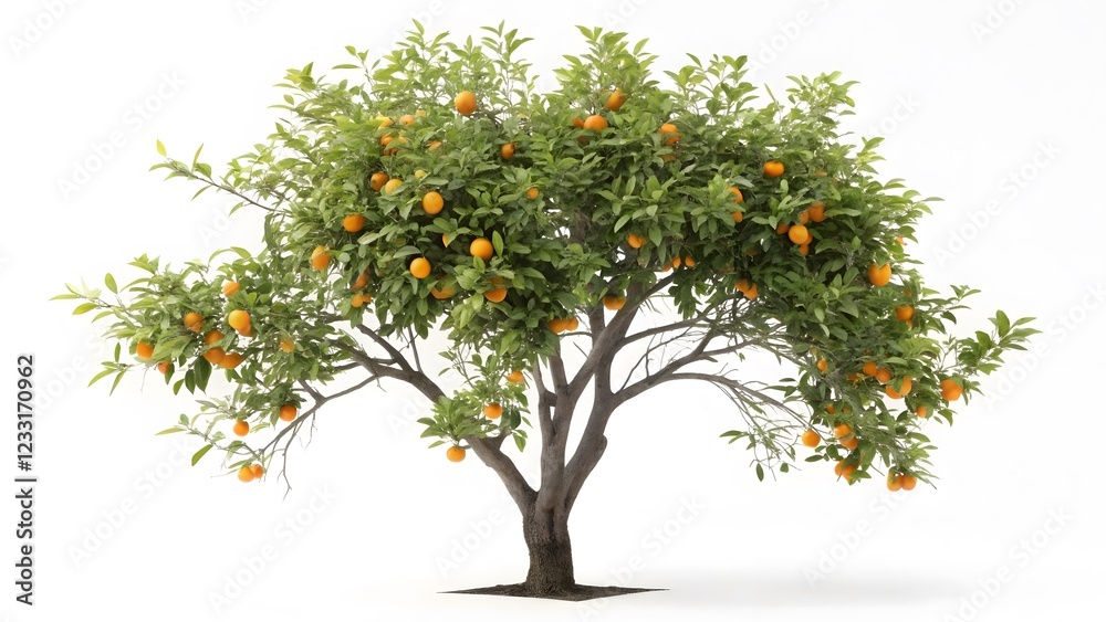 Fototapeta premium Lush Orange Tree with Ripe Fruit