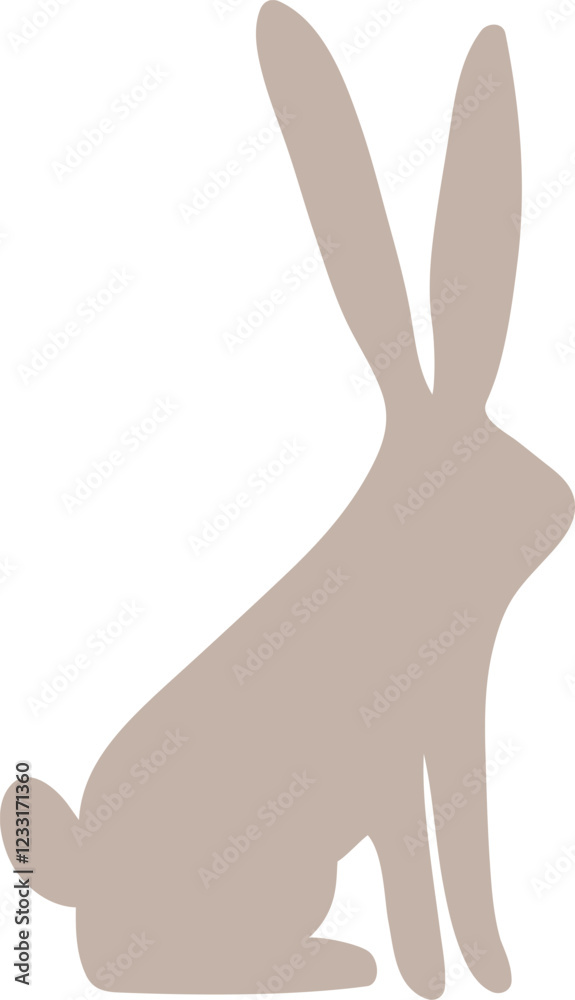 Naklejka premium Handdrawn Folk Style Rabbit
