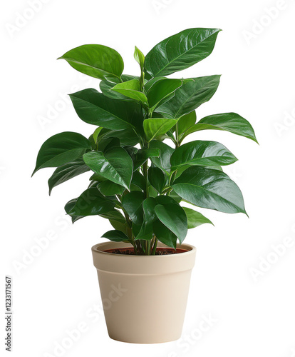 Wallpaper Mural Lush Green Indoor Plant: A vibrant, healthy indoor plant thrives in a simple pot, its lush green leaves creating a sense of peace and tranquility. Torontodigital.ca