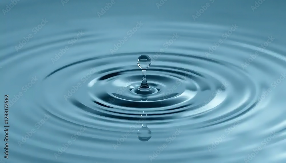 Water droplet impacting still water creating ripples Water droplet impacting still water creating ripples