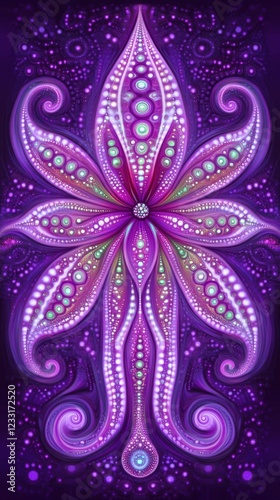 Colorful abstract flower design featuring intricate details and vibrant colors