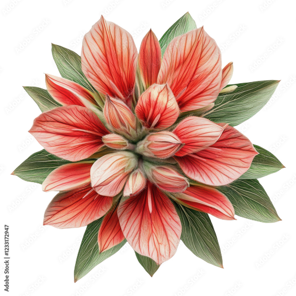 Obraz premium Indian Paintbrush flower isolated on transparent background 