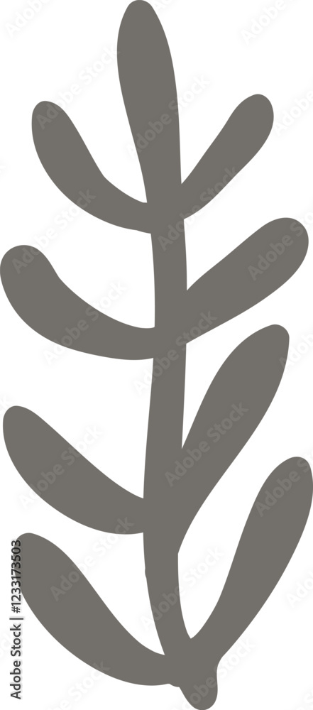 Handdrawn Folk Style Floral Branch Handdrawn Folk Style Floral Branch
