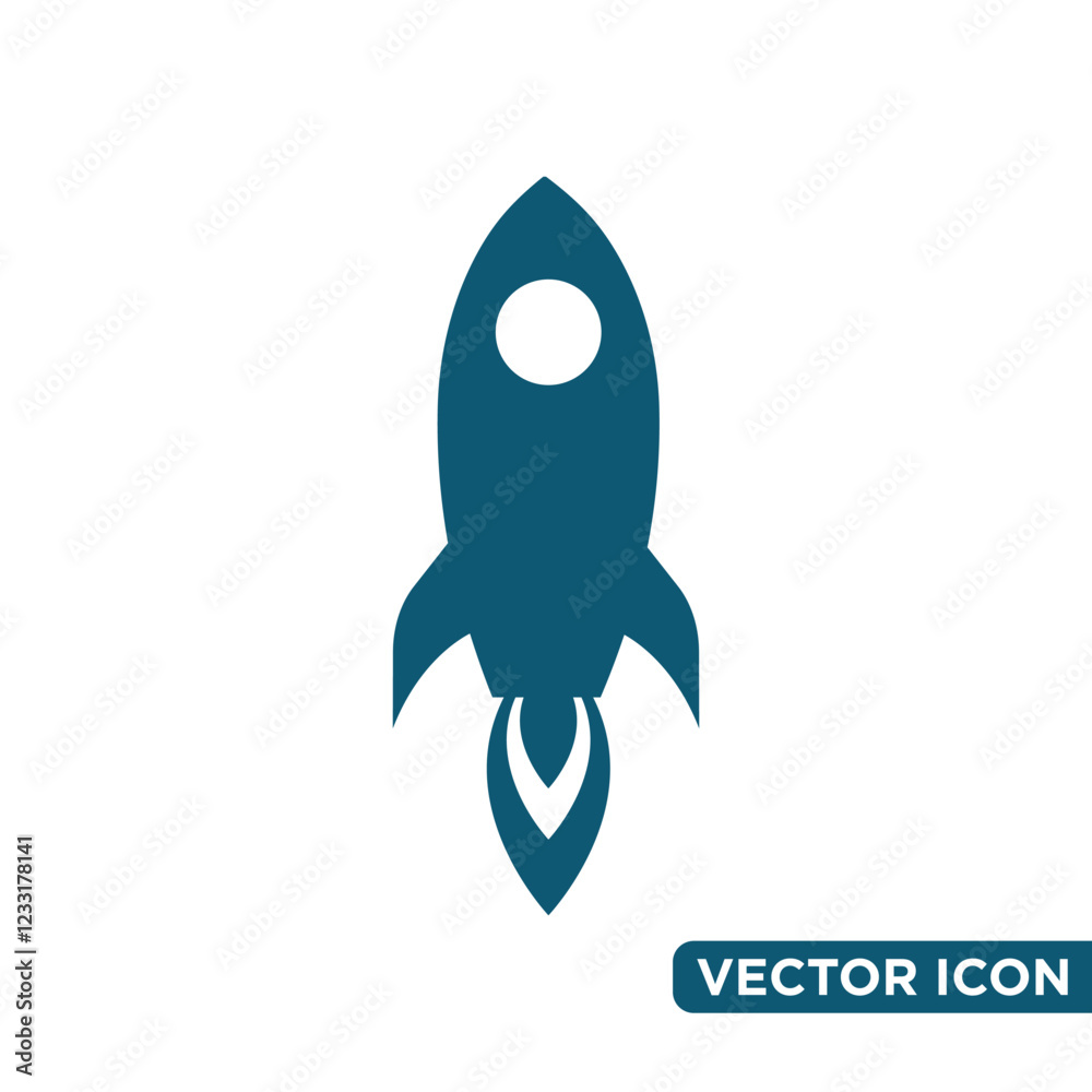 Fototapeta premium Minimalist Rocket Icon Design Template 