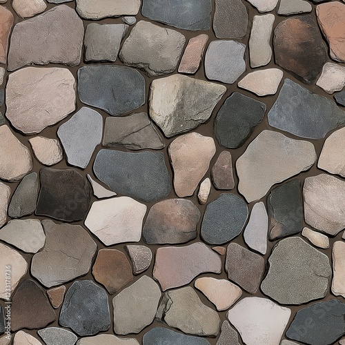 Textures of stone floor and wall for game background. seamless patterns of top view