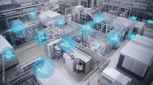 Advanced Industrial Factory with Digital Technology Integration