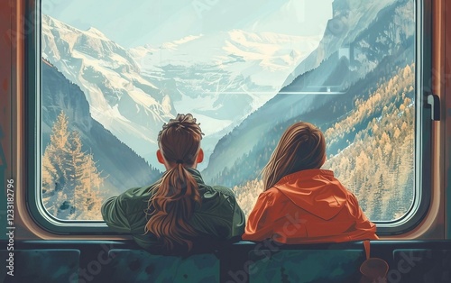 Romantic Train Ride Through Breathtaking Mountain Views for a Couple photo