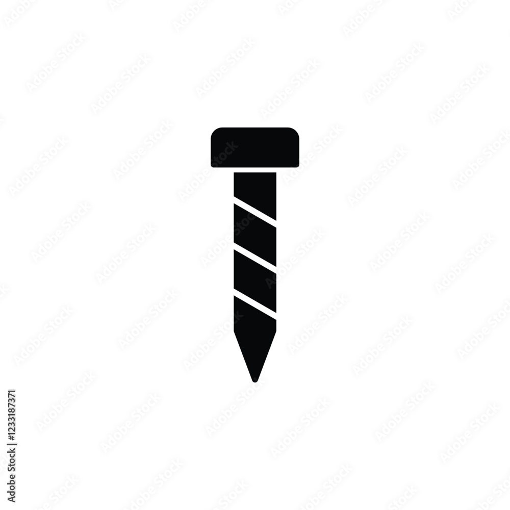 Metal nail icon. Simple wire nail. Vector Illustration Metal nail icon. Simple wire nail. Vector Illustration