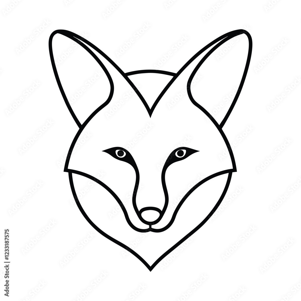 fox head illustration vector art isolated on a white background fox head illustration vector art isolated on a white background