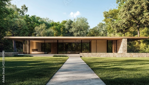 Wallpaper Mural Modern House in Wooded Landscape Torontodigital.ca
