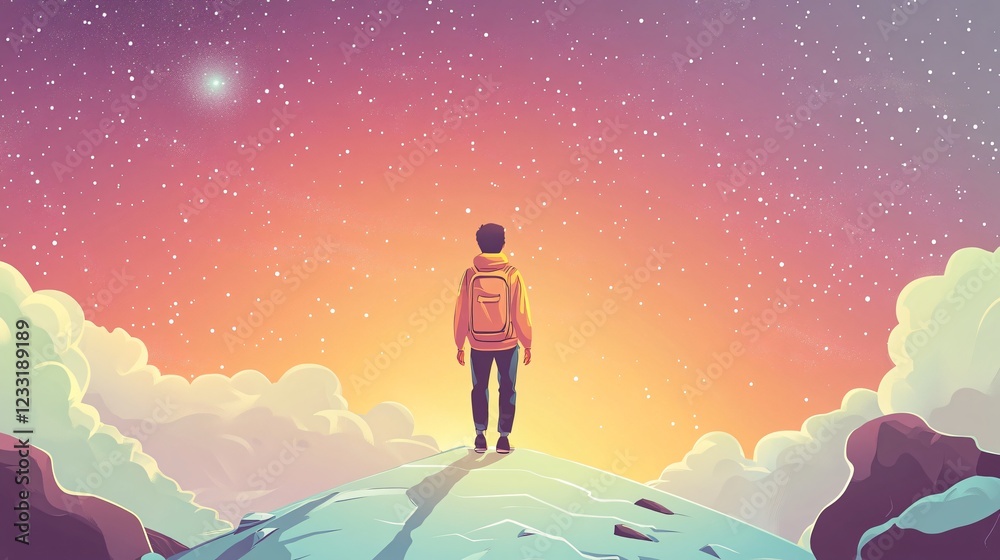 Fototapeta premium Imaginative Book Story Concept with Space for Text Flat Vector Illustration