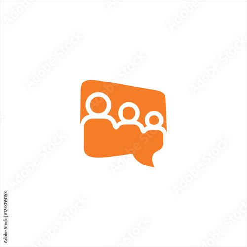 Community and bubble vector icon on white background.