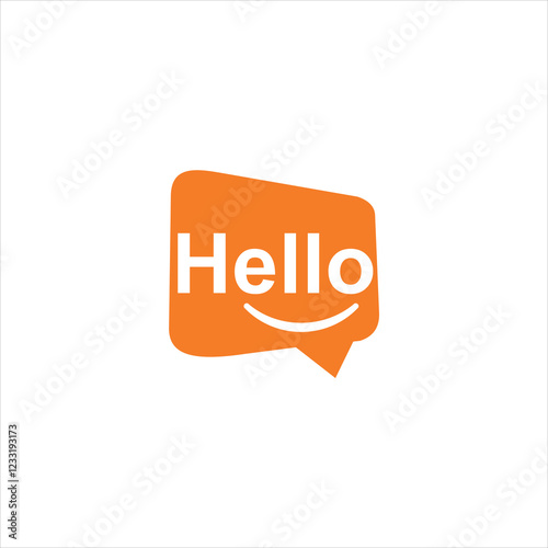 Hello vector banner. Hi speech message flat design.