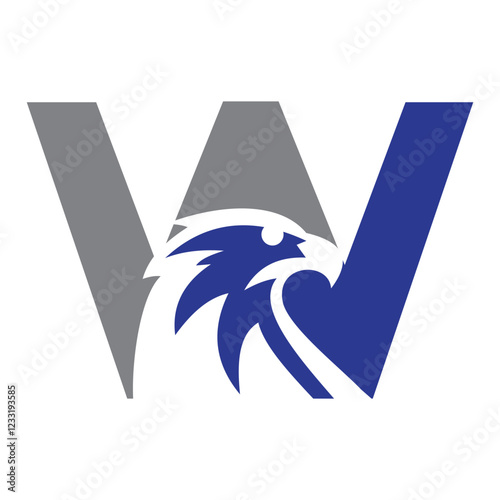 Initial Letter W Flying Eagle Logo Concept For Speed Icon and Transportation Symbol Vector Sign