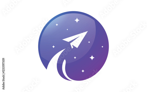 Paper plane Tour and Travel Logo Vector icon design illustration