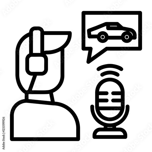 commentator Line Icon