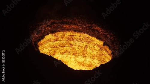 Close-Up of Ladle with Molten Metal Pouring Slowly