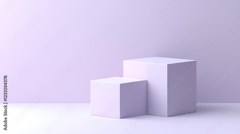 Two Lavender Cubes Minimalist Product Display Two Lavender Cubes Minimalist Product Display