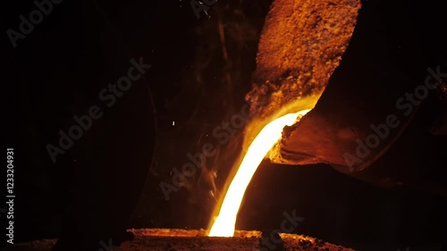 Molten Metal Pouring into Casting Mold – Foundry Manufacturing Process