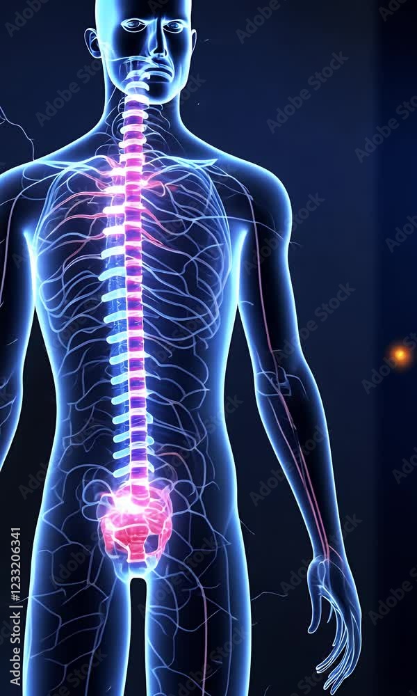 custom made wallpaper toronto digitalHuman Anatomy: Spinal Cord and Nervous System, 3D Medical Illustration