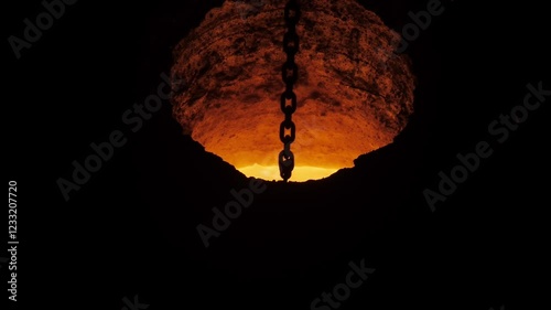 Close-Up of Molten Metal Pouring from Ladle in Foundry – Industrial Steel Manufacturing Process