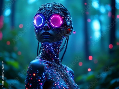  Cybernetic humanoid woman 