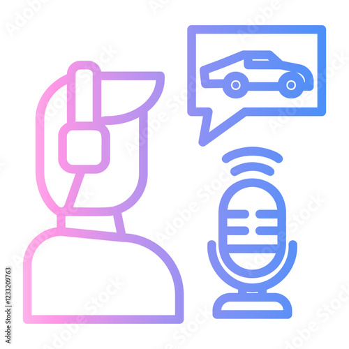 commentator Line Gradient Icon