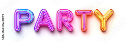 Vibrant neon party banner letters for celebration and event decoration