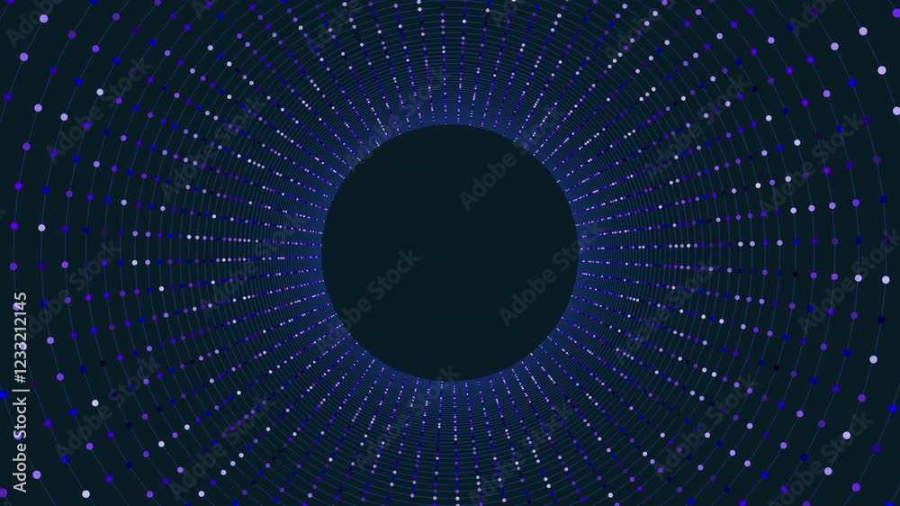 A mesmerizing blue and white circular pattern with a floating black circle at the center, composed of intricate white dots arranged in a circular manner A mesmerizing blue and white circular pattern with a floating black circle at the center, composed of intricate white dots arranged in a circular manner