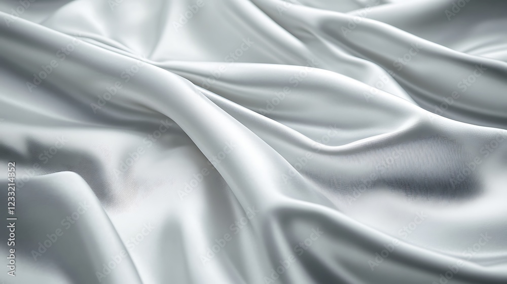 Fototapeta premium Draped Silver Fabric Soft Luxurious Texture