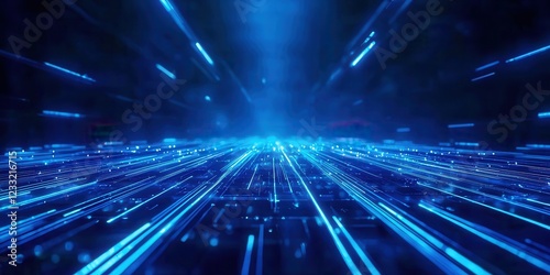 Blue background with many lines and dots