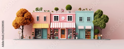 AI Driven Retail Insights and Optimization   Colorful Pastel Urban Storefront Scene