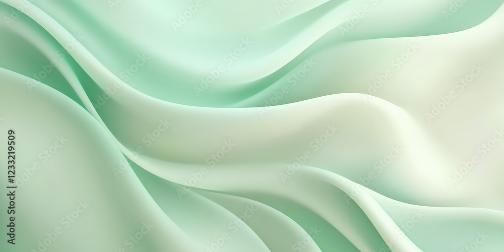 Obraz premium Soft mint green and ivory gradient with seamless blending and elegant highlights.