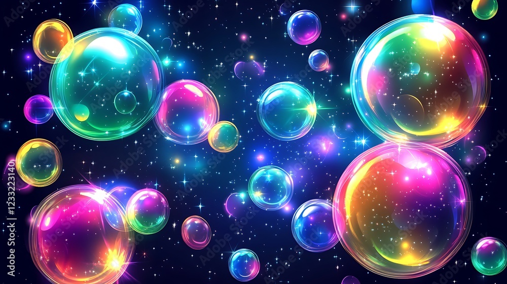 Rainbow Bubbles Float in a Sparkling Cosmos Rainbow Bubbles Float in a Sparkling Cosmos