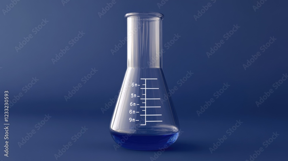 A Glass Erlenmeyer Flask Filled with Blue Liquid A Glass Erlenmeyer Flask Filled with Blue Liquid
