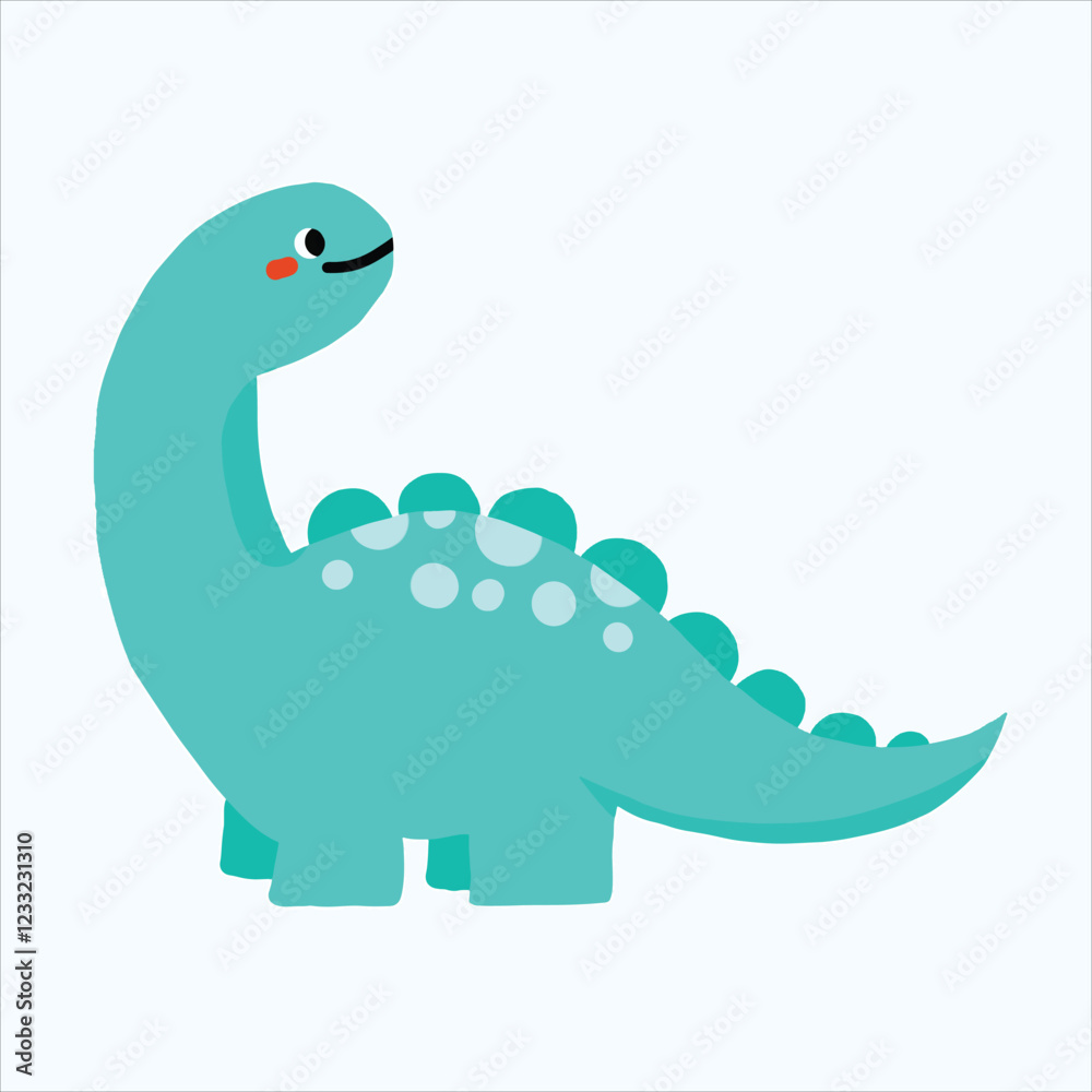 Naklejka premium the cute dinosaur with tosca green color 